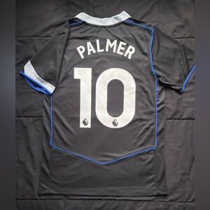 Cole Palmer #10 Chelsea Away Black Soccer Jersey Blue S-L 2025
